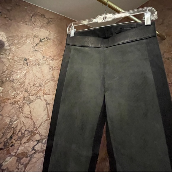 Club Monaco | Genuine Lamb/Goat Leather/Suede Pants | Worn1x | Black&Slate - Picture 4 of 9